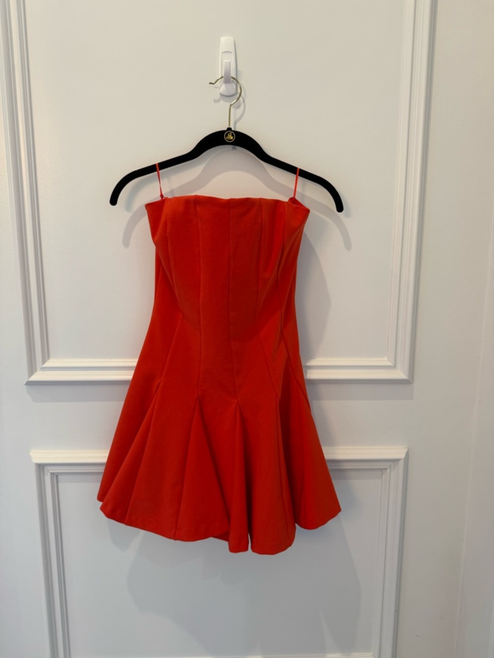 Zara strapless ORANGE (not red) NWT Fit-and-Flare Mini Dress. XS